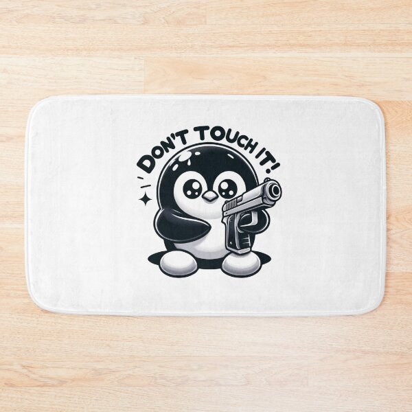 Item preview, Cartoon penguin with a handgun and a warning message - Don´t touch it! designed and sold by Sovi14.