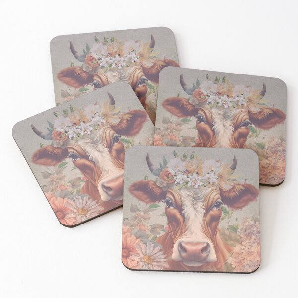 Item preview, Boho Highland Cow With Beautiful Flowers designed and sold by Cuteanimalgifts.