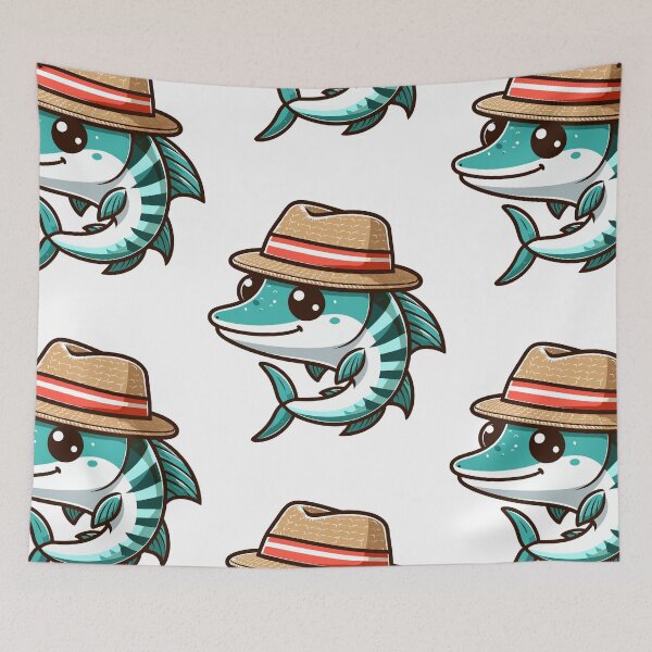 Item preview, Cool Barracuda in Hat designed and sold by ArtfulWeave.