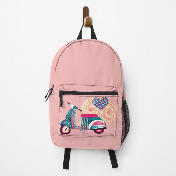 Item preview, Romantic retro scooter with a pink heart designed and sold by uliklo.