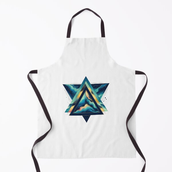 Item preview, A striking triangle design in shades of teal and blue, with abstract accents in yellow and pink colors designed and sold by spoo-art.