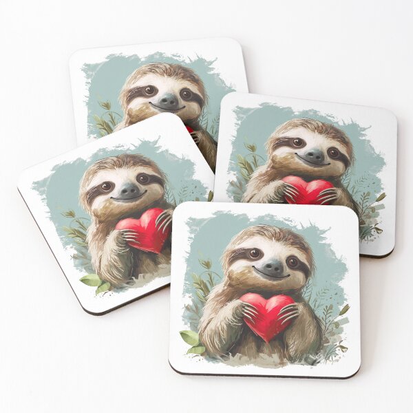 Item preview, Cute Sloth with Love Heart. Valentines Day designed and sold by LeeLooUA.