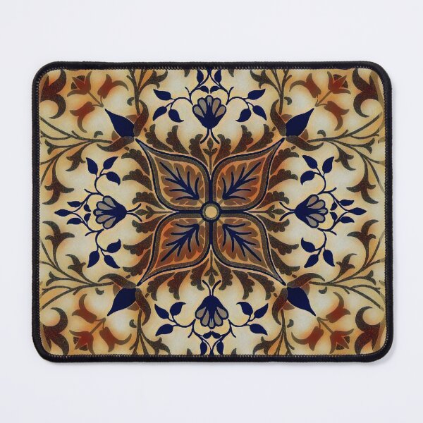 Item preview, Symmetrical floral pattern with a touch of rustic folk art in brown tones designed and sold by krispald.