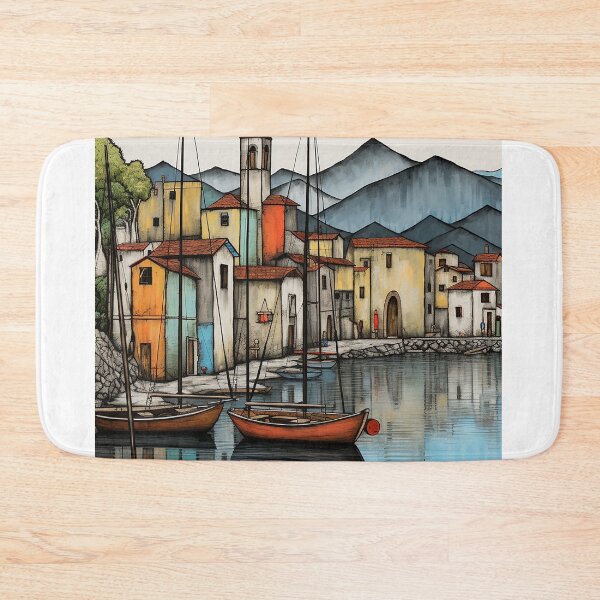 Item preview, Atitlan port travel vintage colorful anime graphics designed and sold by wonderfulpark.