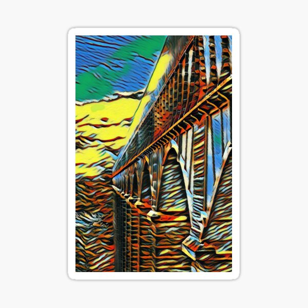 Item preview, PONTCYSYLLTE AQUADUCT COLOURFUL WALES VINTAGE TRAVEL POSTER designed and sold by Marni Scofidio Desi9ns.