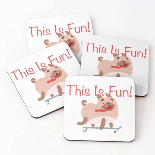 Item preview, This Is Fun, Cute Dogs, Funny Dogs, Friends, BFF, Best Friends, Happy Dogs, Dogs Smiling, Dogs On Skater, Dogs Running, Dogs Having Fun, Fun, Skaters, Dogs, Smile, Happy, designed and sold by Henrylizarraga.