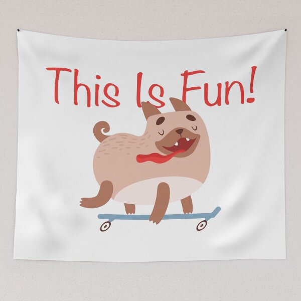Item preview, This Is Fun, Cute Dogs, Funny Dogs, Friends, BFF, Best Friends, Happy Dogs, Dogs Smiling, Dogs On Skater, Dogs Running, Dogs Having Fun, Fun, Skaters, Dogs, Smile, Happy, designed and sold by Henrylizarraga.