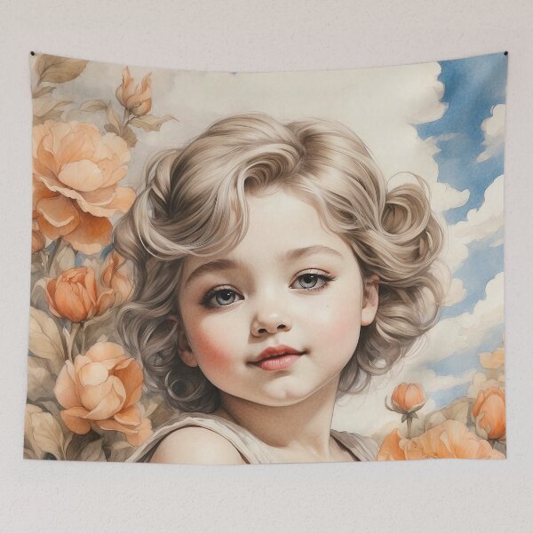 Item preview, Cherub Angel in a Garden Paradise - 20 designed and sold by nyathiwa.