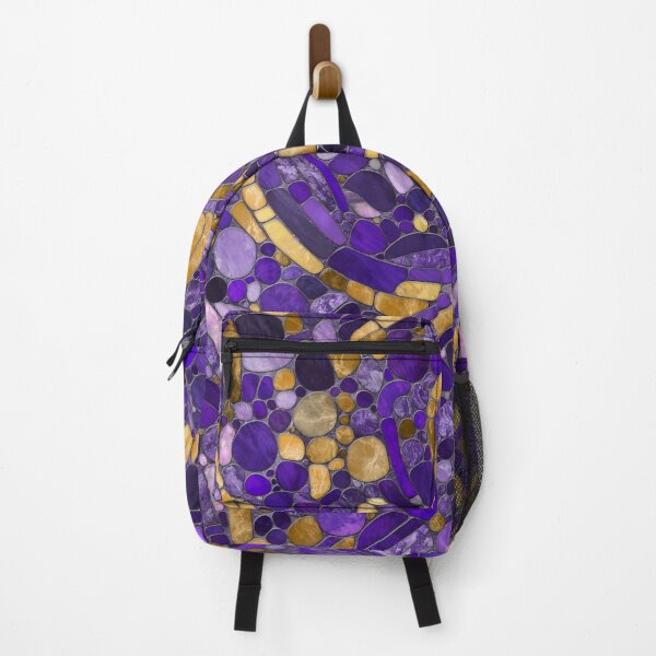 Item preview, Pebbles Mosaic Art -Amethyst And Gold designed and sold by k9printart.