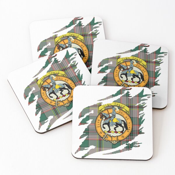 Item preview, Craig Clan Crest Scottish Surname Tartan designed and sold by BagTown Clans.
