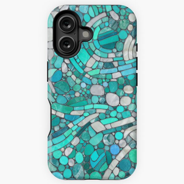 Item preview, Pebbles Mosaic Art -Aquamarine and Pearl designed and sold by k9printart.