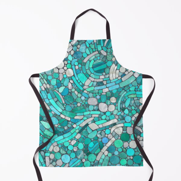 Item preview, Pebbles Mosaic Art -Aquamarine and Pearl designed and sold by k9printart.
