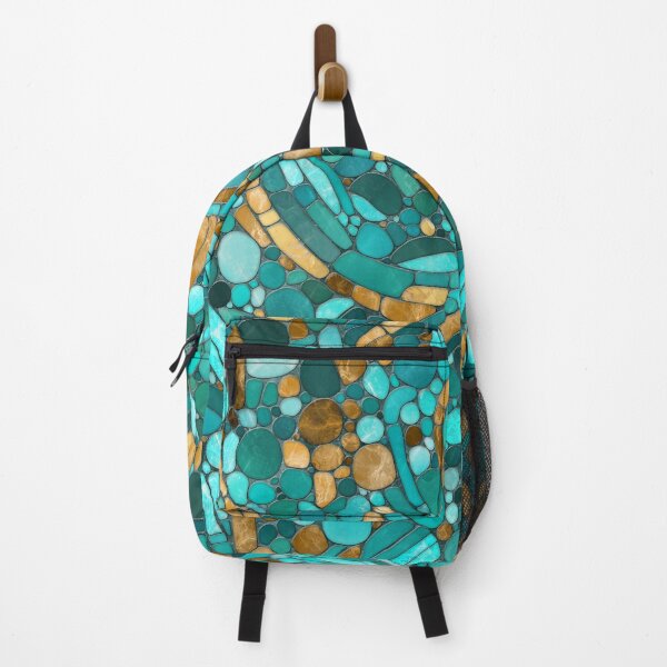 Item preview, Pebbles Mosaic Art -Emerald and Gold designed and sold by k9printart.