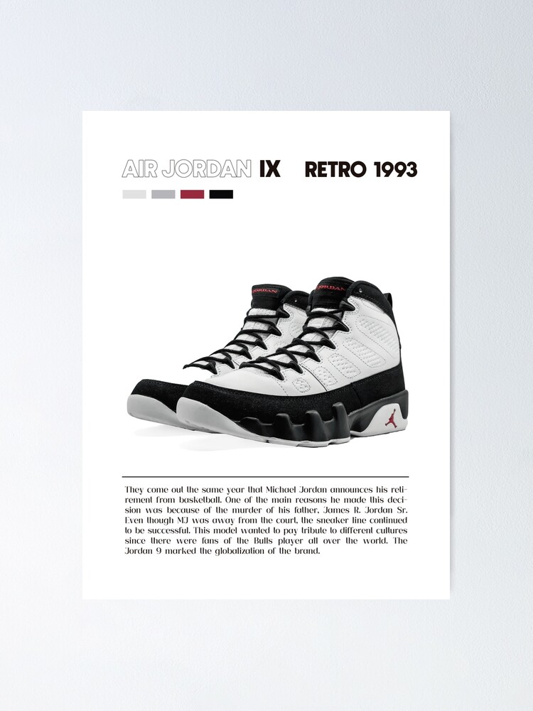 Air Jordan IX Retro 1993 poster Poster by paulrommer | Redbubble