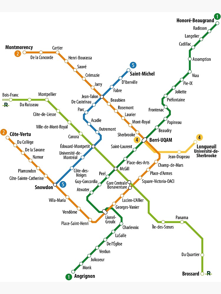 Montreal Metro Map Poster