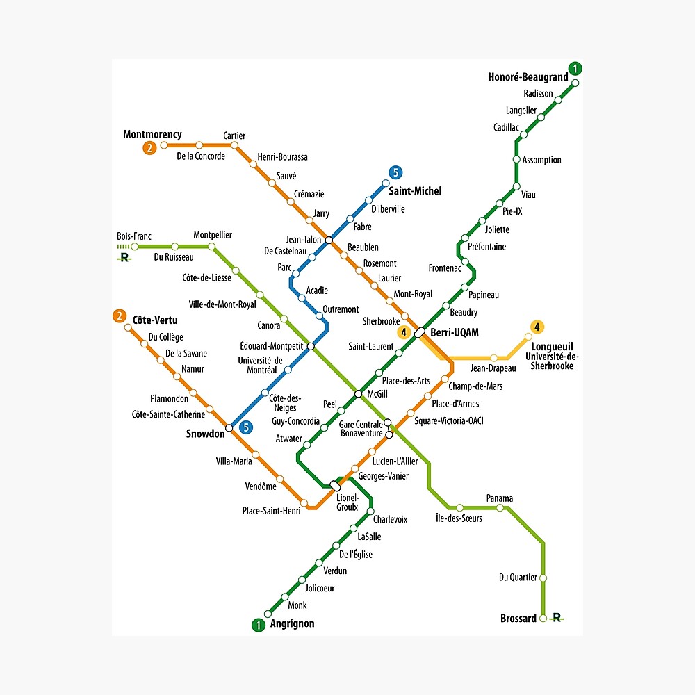 Montreal Metro Map Poster