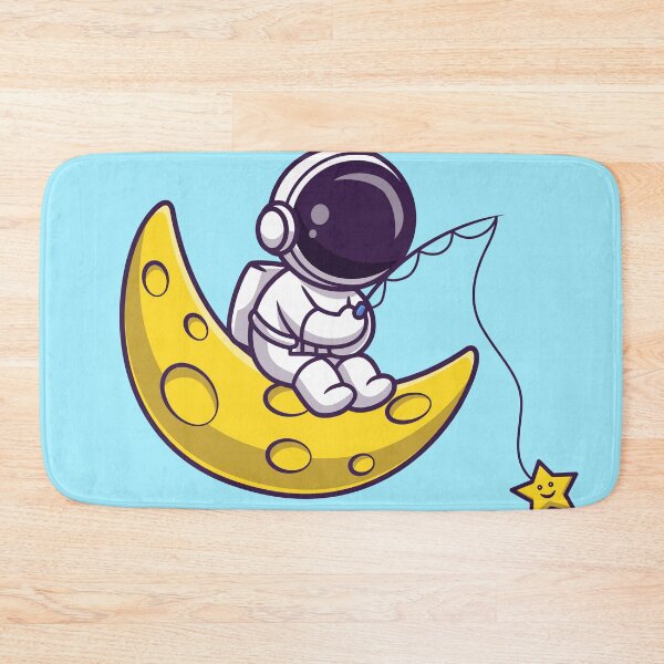 Item preview, Starry Fishing Expedition: Cute Astronaut on the Moon designed and sold by hjian8219.