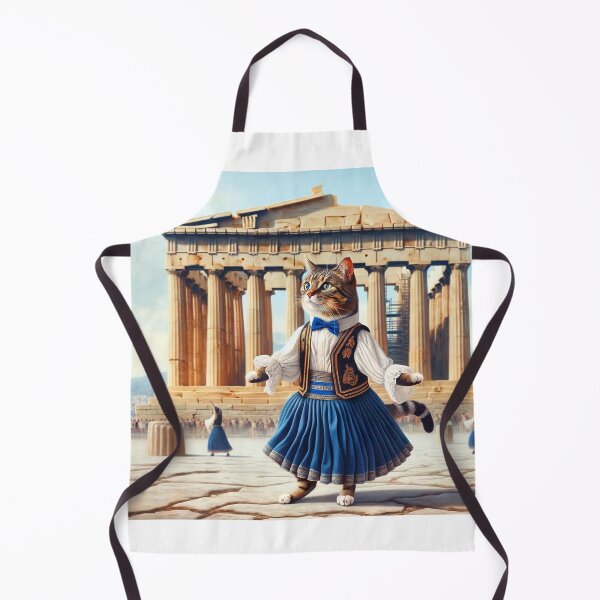 Item preview, Greek Dance Delight: Sirtaki Cat at Parthenon designed and sold by catontheroof.