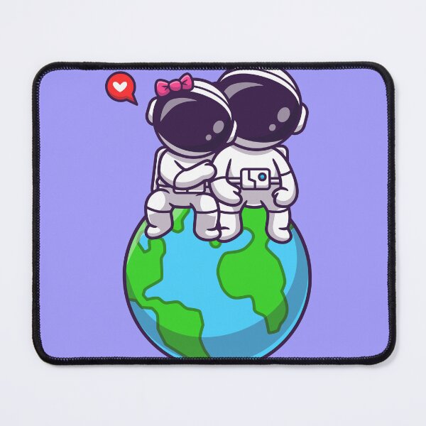 Item preview, Cosmic Lovebirds: Cute Astronaut Couple on Earth Globe designed and sold by hjian8219.
