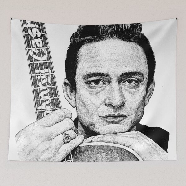 Item preview, stippled Johnny Cash designed and sold by clayt56.