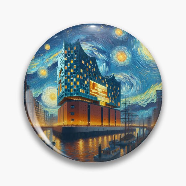 Item preview, Elbphilharmonie, Hamburg, Germany, design in the style of Vincent van Gogh Starry Night designed and sold by CreativeSparkzz.