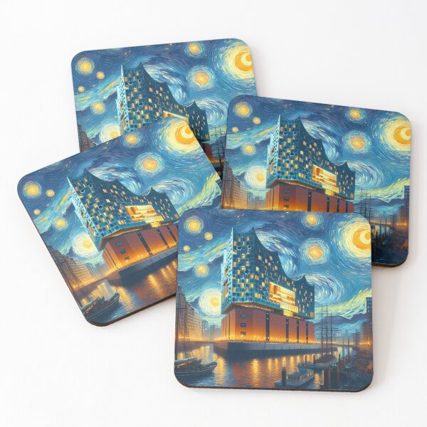 Item preview, Elbphilharmonie, Hamburg, Germany, design in the style of Vincent van Gogh Starry Night designed and sold by CreativeSparkzz.