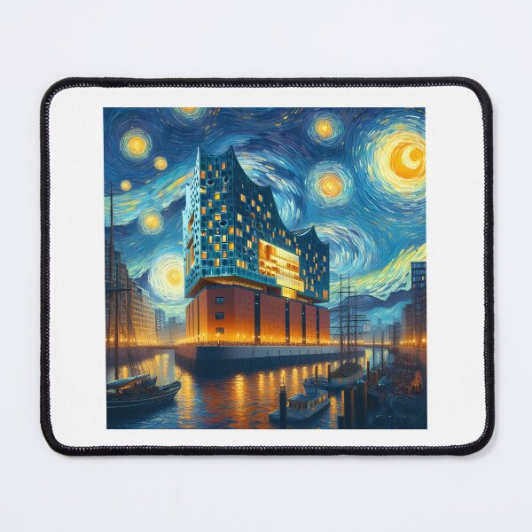 Item preview, Elbphilharmonie, Hamburg, Germany, design in the style of Vincent van Gogh Starry Night designed and sold by CreativeSparkzz.