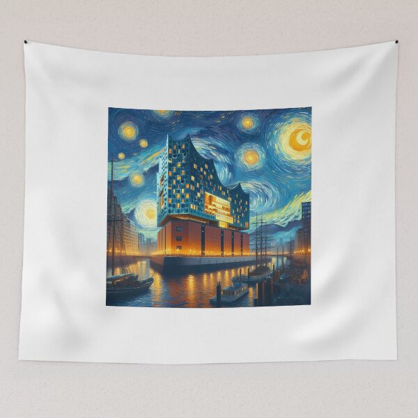 Item preview, Elbphilharmonie, Hamburg, Germany, design in the style of Vincent van Gogh Starry Night designed and sold by CreativeSparkzz.
