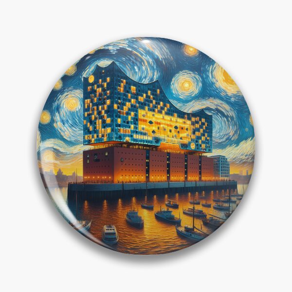 Item preview, Elbphilharmonie, Hamburg, Germany, design in the style of Vincent van Gogh Starry Night designed and sold by CreativeSparkzz.
