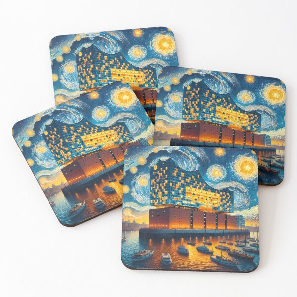 Item preview, Elbphilharmonie, Hamburg, Germany, design in the style of Vincent van Gogh Starry Night designed and sold by CreativeSparkzz.
