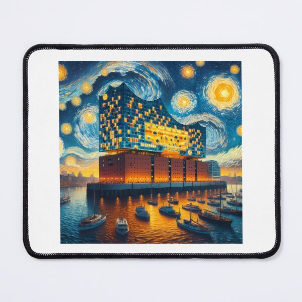 Item preview, Elbphilharmonie, Hamburg, Germany, design in the style of Vincent van Gogh Starry Night designed and sold by CreativeSparkzz.