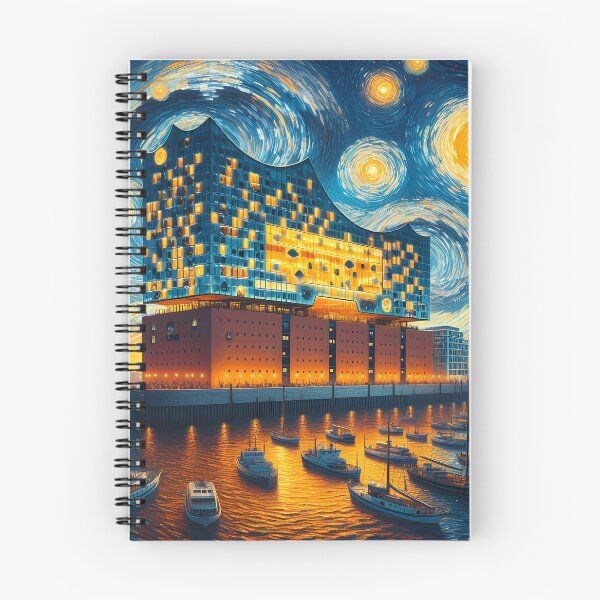 Item preview, Elbphilharmonie, Hamburg, Germany, design in the style of Vincent van Gogh Starry Night designed and sold by CreativeSparkzz.
