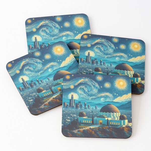 Item preview, Griffith Observatory, Los Angeles, California, USA, design in the style of Vincent van Gogh Starry Night designed and sold by CreativeSparkzz.