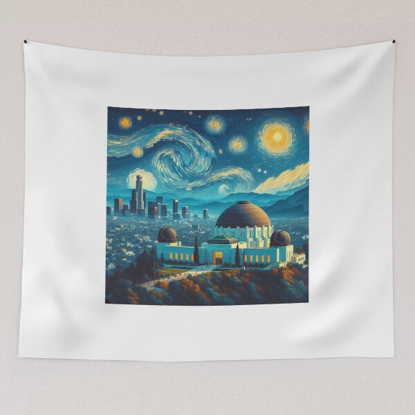 Item preview, Griffith Observatory, Los Angeles, California, USA, design in the style of Vincent van Gogh Starry Night designed and sold by CreativeSparkzz.