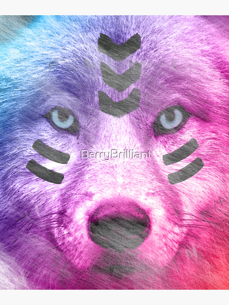 "Painted Wolf Sticker" Sticker by BerryBrilliant Redbubble