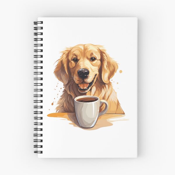 Item preview, Golden Retriever Dog Drinking Coffee designed and sold by MerchBySabby.