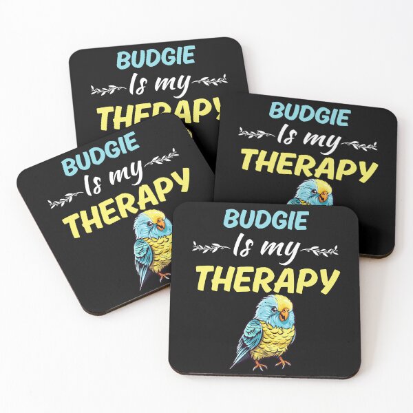 Item preview, Budgie is my therapy, funny budgie owner, parakeet mom or dad quote designed and sold by NBSStore.