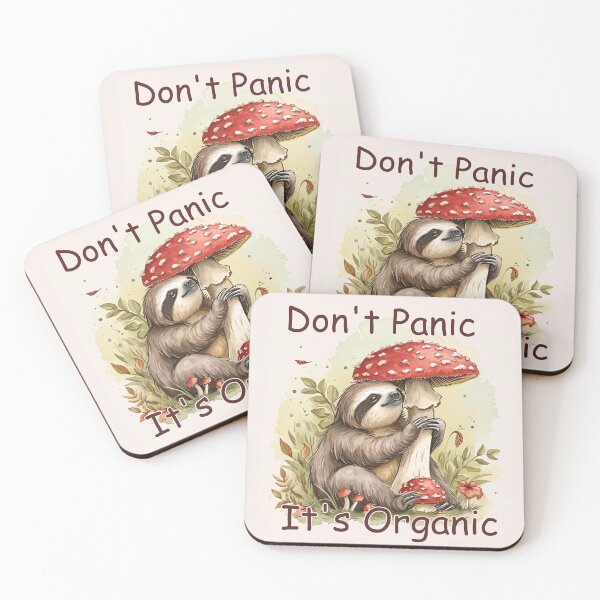 Item preview, Don't Panic It's Organic. Cute Sloth with Mushrooms designed and sold by LeeLooUA.