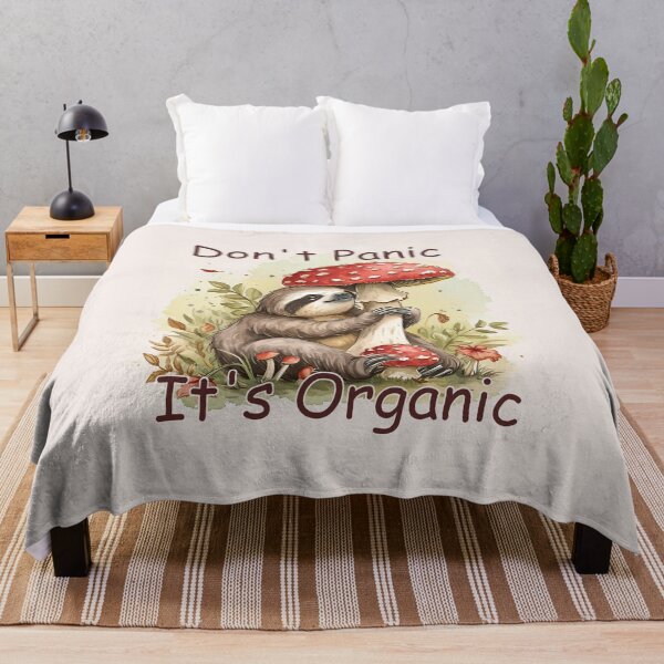 Item preview, Don't Panic It's Organic. Cute Sloth with Mushrooms designed and sold by LeeLooUA.