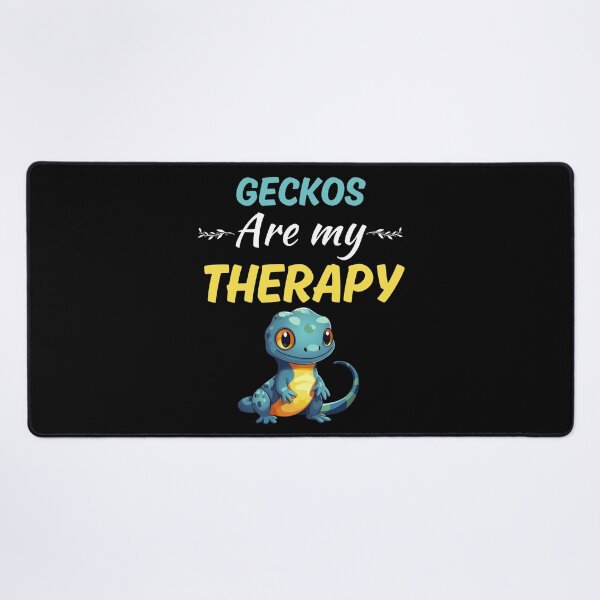 Vista previa del artículo con la obra «Los geckos son mi terapia, divertidos amantes o cuidadores de las mascotas lagarto gecko, linda mamá gecko leopardo», diseñado y vendido por NBSStore.