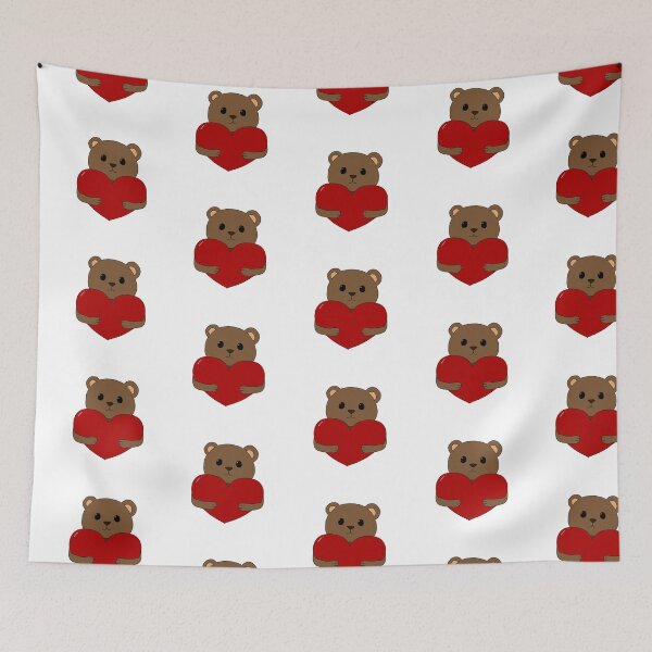 Item preview, cute brown bear with red heart designed and sold by Julii-the-Fox.