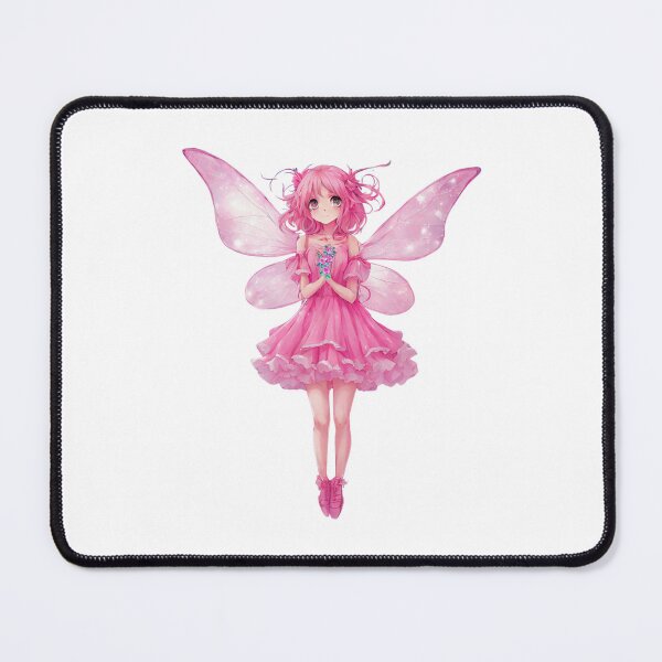 Item preview, Pretty pink anime fairy with flowers designed and sold by TheRubberOnion.