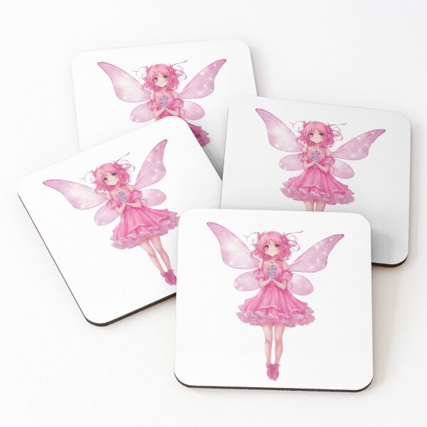 Item preview, Pretty pink anime fairy with flowers designed and sold by TheRubberOnion.