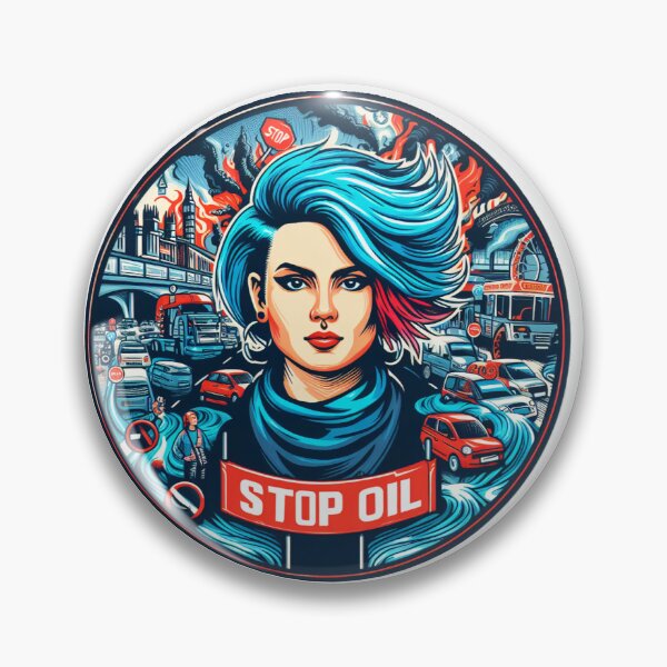 Item preview, Stop Oil -  Activist with Blue Hair designed and sold by Pixel Dome.