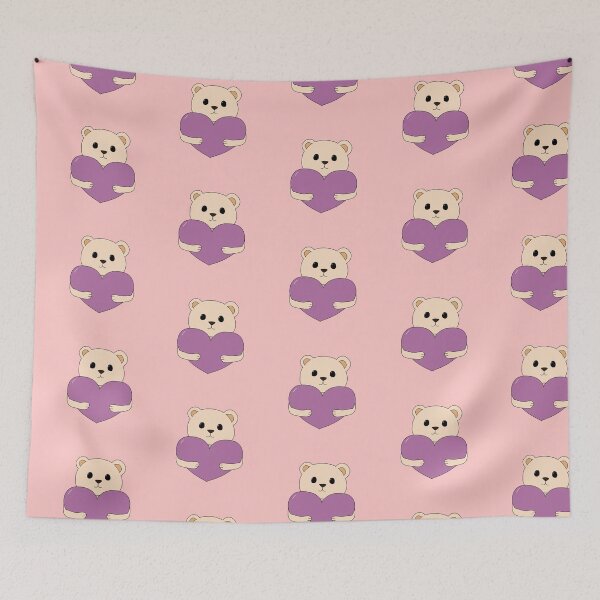 Item preview, cute white bear with purple heart designed and sold by Julii-the-Fox.