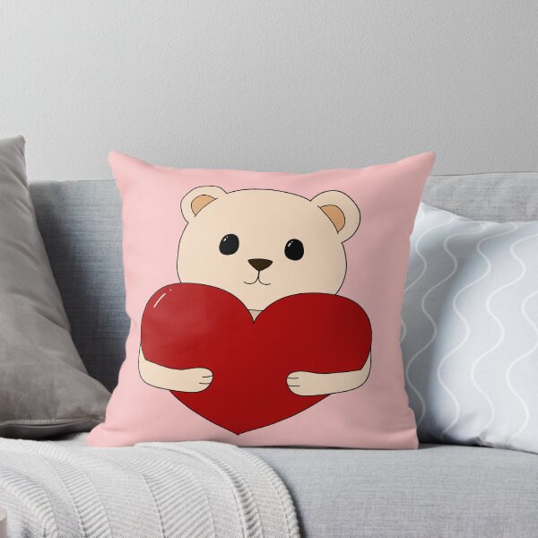 Item preview, cute white bear with red heart designed and sold by Julii-the-Fox.