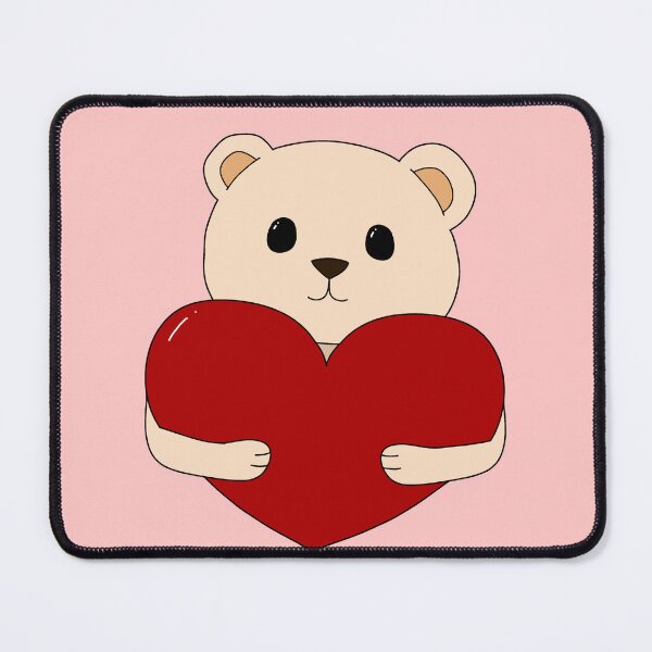 Item preview, cute white bear with red heart designed and sold by Julii-the-Fox.