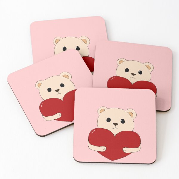 Item preview, cute white bear with red heart designed and sold by Julii-the-Fox.