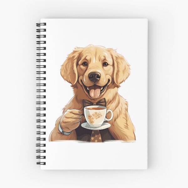 Item preview, Golden Retriever Dog Drinking Coffee designed and sold by MerchBySabby.