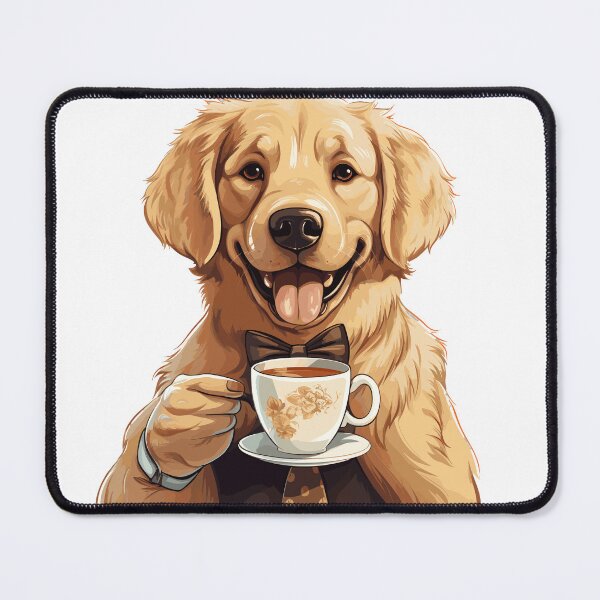 Item preview, Golden Retriever Dog Drinking Coffee designed and sold by MerchBySabby.
